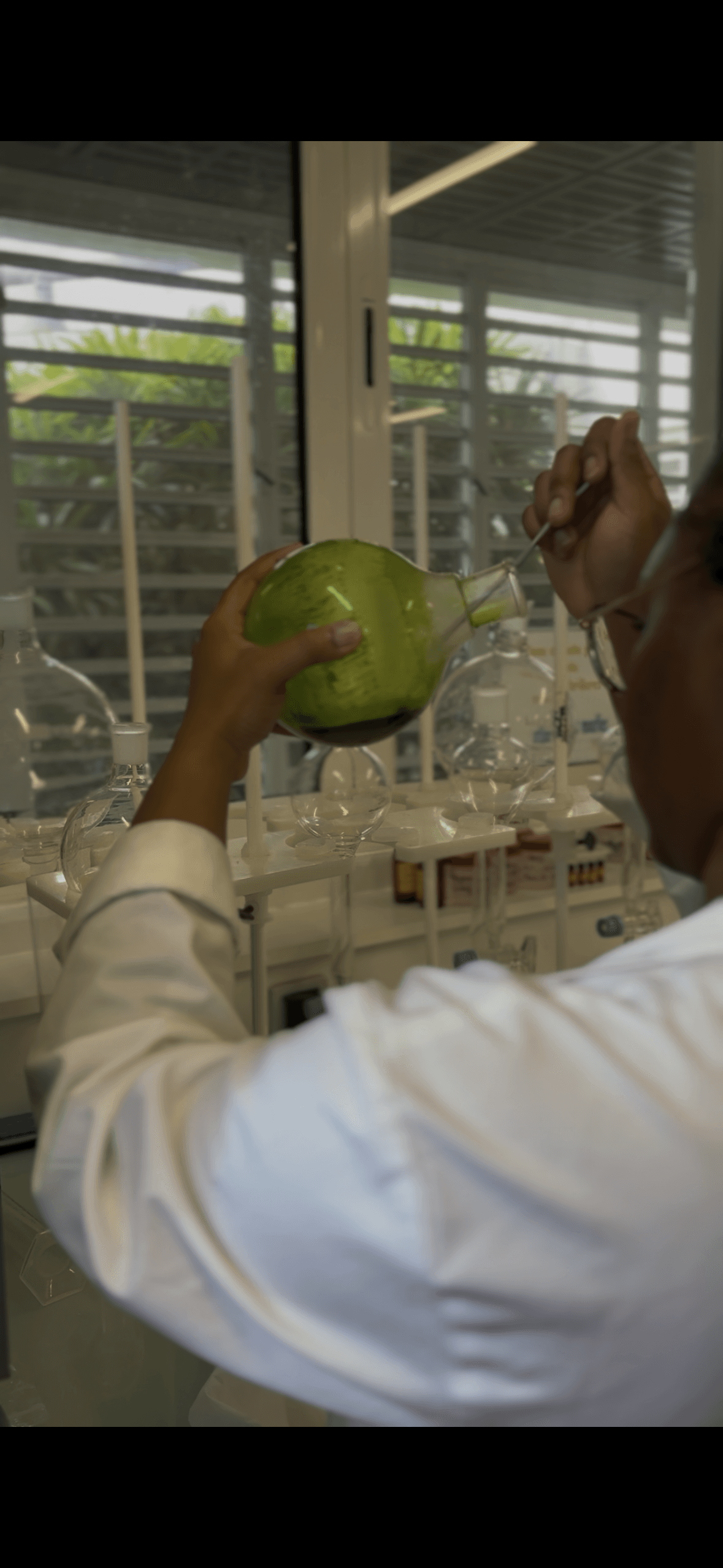 Recherche en laboratoire sur les bioressources, flacon de culture